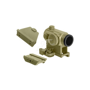T1 Red Dot with Killflash, Offset Rail Mount, QD Mount and Low Mount (Tan)
