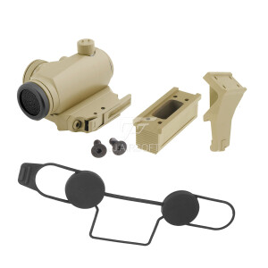 T1 Red Dot with Killflash, 45° Offset Mount, QD Low Mount and Riser (Tan)