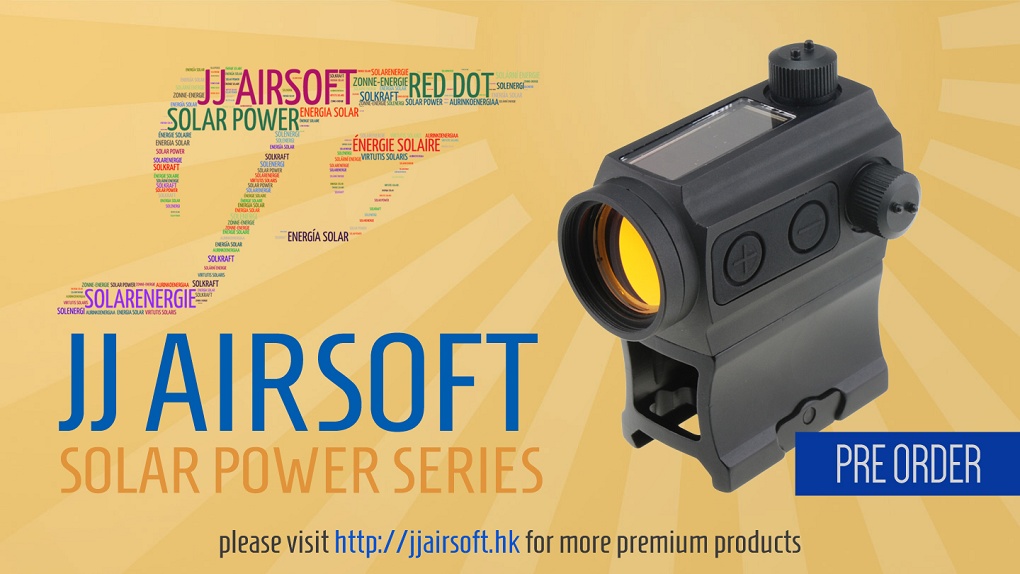 JJ Airsoft Solar Power Red Dot Sight