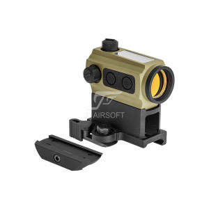 Solar Power Red Dot with Riser Mount and Low Mount (Tan)