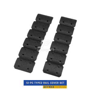 12-PC Type2 KeyMod Rail Cover Set (Black)