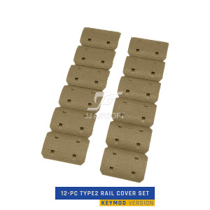 12-PC Type2 KeyMod Rail Cover Set (Tan)