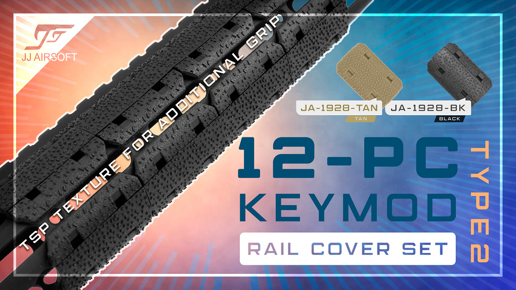 12-PC Type2 KeyMod Rail Cover Set, Black and Tan