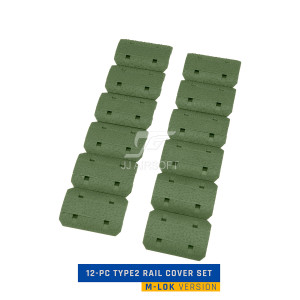 12-PC Type2 M-LOK Rail Cover Set (OD Green)