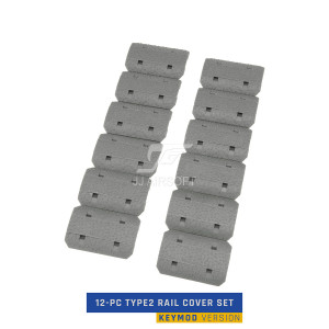 12-PC Type2 KeyMod Rail Cover Set (Grey)