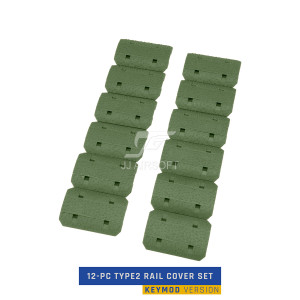 12-PC Type2 KeyMod Rail Cover Set (OD Green)